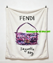 Fendi Pink Sequin Baguette Bag Art Flannel Throw Blanket IMG_9613